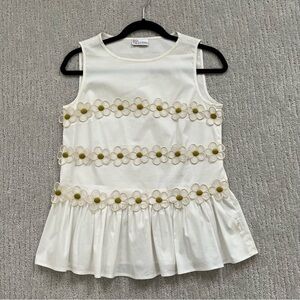 RED Valentino Daisy White Top Size 42